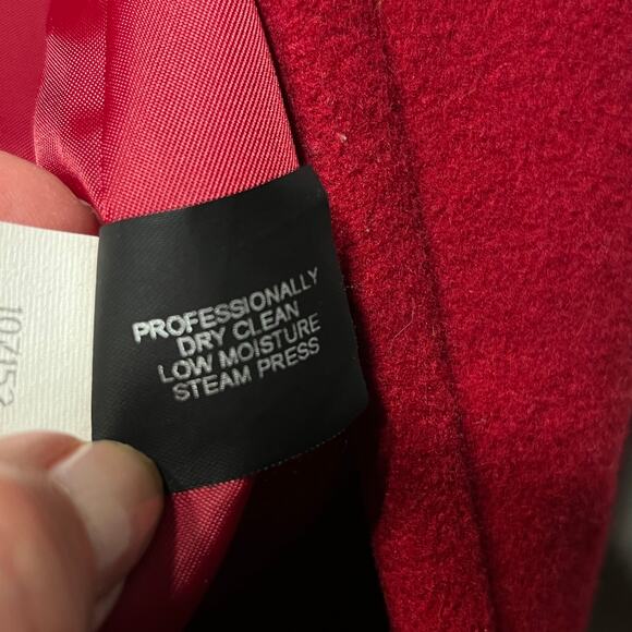 MICHAEL Michael Kors Coat Pea Red Wool Blend Short Lined Winter School Retro S - Picture 9 of 9